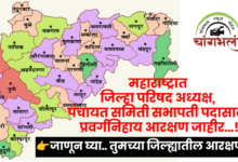 Photo of महाराष्ट्रात जिल्हा परिषद अध्यक्ष व पंचायत समिती सभापती पदांचे आरक्षण जाहीर – पहा सविस्तर जिल्हानिहाय यादी